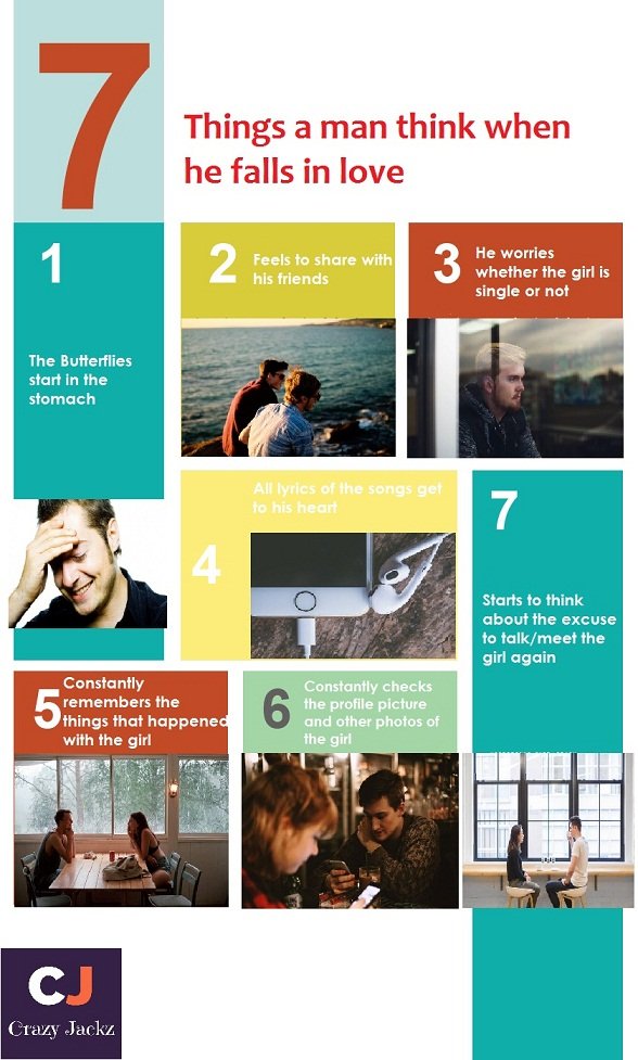 what does a man think when he falls in love? The 7 things