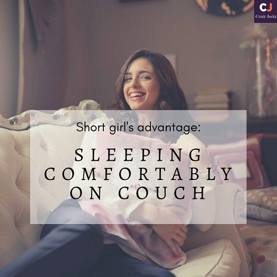 Short Girl’s Advantage: Sleeping comfortably on couch